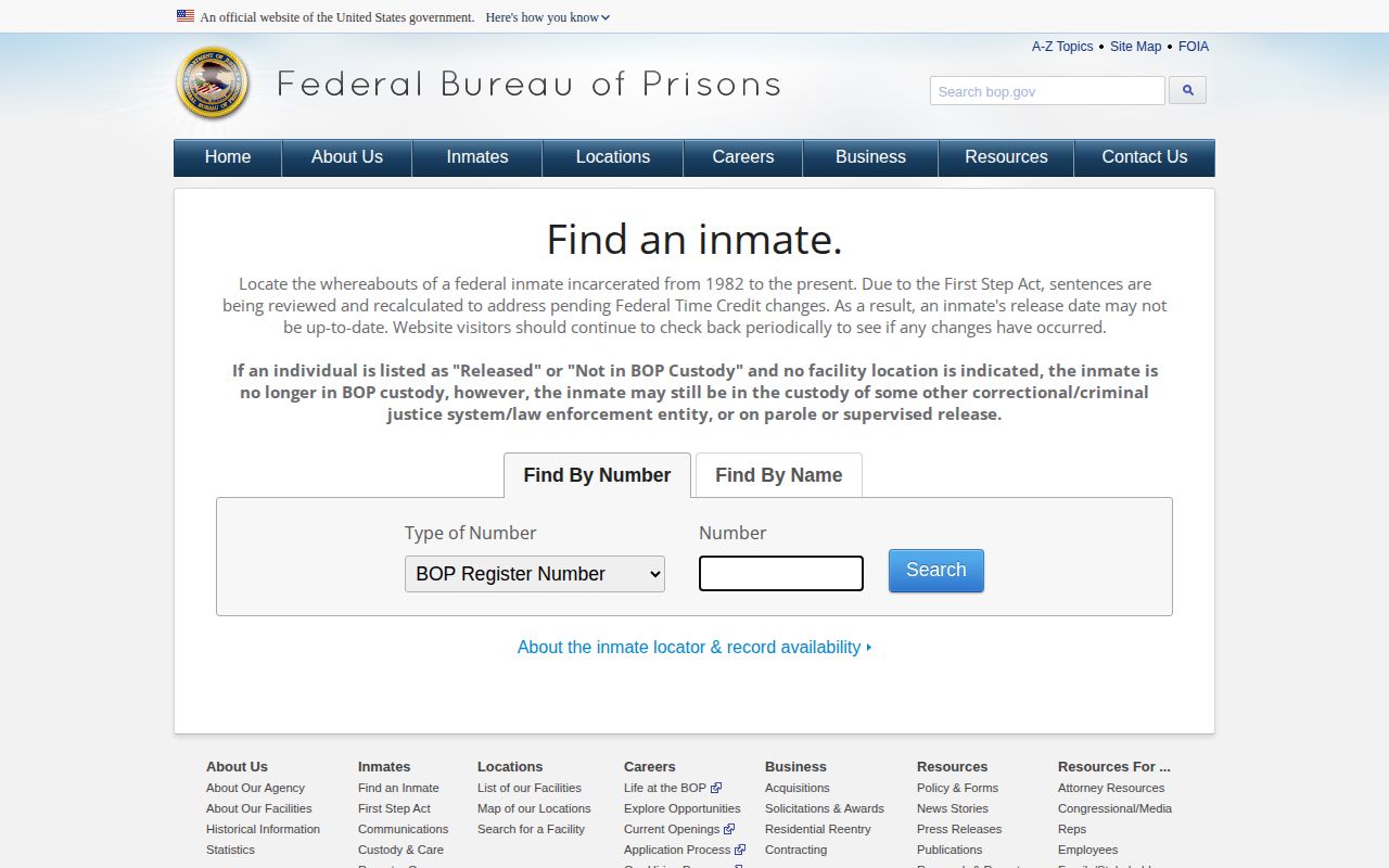 Federal Bureau of Prisons release search serving Catawba County